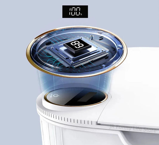 Smart Motion Sensor Trash Can with Digital Display, IPX5 Waterproofing & Type-C Rechargeable Lid (Hands-Free, Bacteriostatic Light)