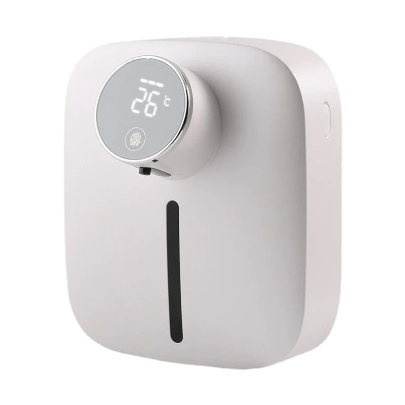 Automatic Wall-Mounted Soap Dispenser – Rechargeable, Touchless Foam Pump with Temperature Display + Type-C Charging