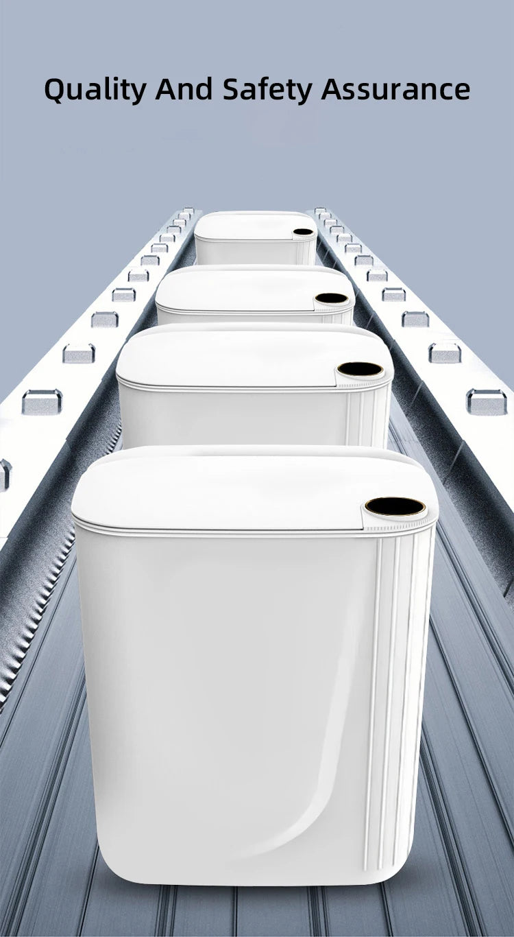 Smart Motion Sensor Trash Can with Digital Display, IPX5 Waterproofing & Type-C Rechargeable Lid (Hands-Free, Bacteriostatic Light)