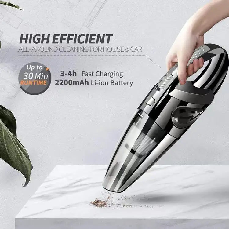 Wireless Handheld Vacuum Cleaner – 120W Portable Dry-Use Cleaner for Car or Home