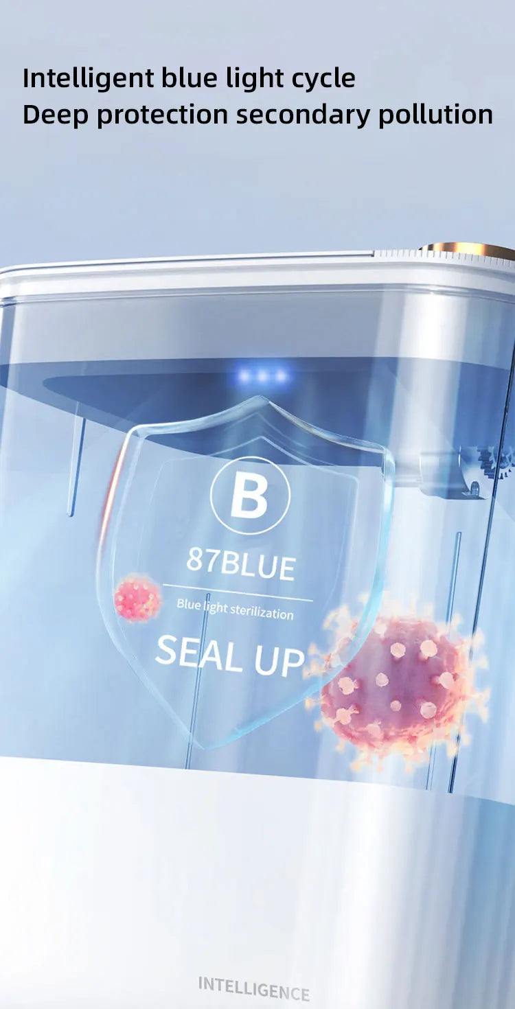 Smart Motion Sensor Trash Can with Digital Display, IPX5 Waterproofing & Type-C Rechargeable Lid (Hands-Free, Bacteriostatic Light)