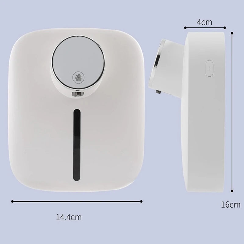Automatic Wall-Mounted Soap Dispenser – Rechargeable, Touchless Foam Pump with Temperature Display + Type-C Charging